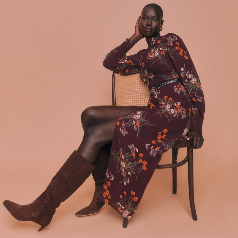 Reformation Floral Long Sleeve Dress